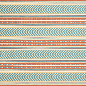 Aztec Stripe in Blue Copper Cream Fabric