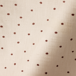 Sheer Linen Burgundy Spot on Chalk Fabric