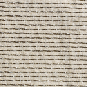 Textured Stripe Linen Horizontal Stripe Charcoal Natural Fabric