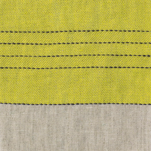 Broad Stripe Chinese Yellow Natural Fabric
