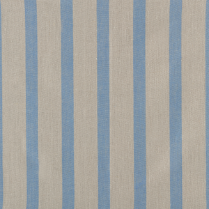 Bold Stripe Cornflower Blue Natural Fabric