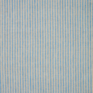 Narrow Stripe Linen Cornflower Blue Natural Fabric