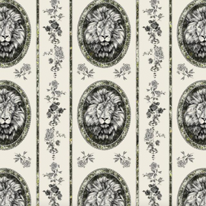 Lion Toile Fern Fabric