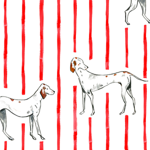 Hunting Hounds Red Wallpaper