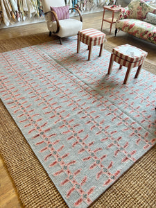 Pink and Grey Flatweave rug