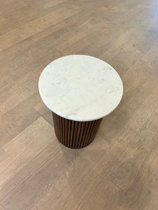 Reeded Wood End Table