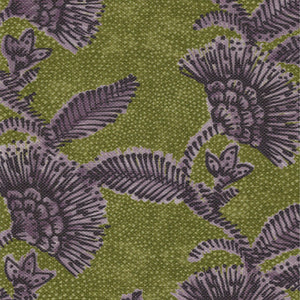 Louise Floral Olive Plum Fabric