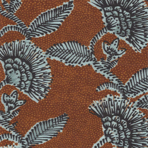 Louise Floral Russet Cornflower Fabric
