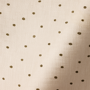 Sheer Linen Olive Spot on Chalk Fabric