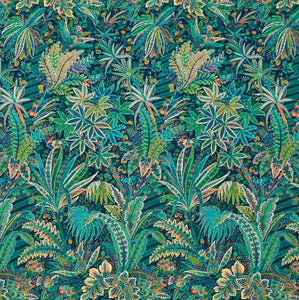 Persian Voyage Palm Green Fabric