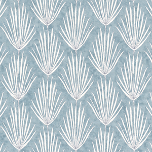 Palm Parade Relief Bluebird Fabric