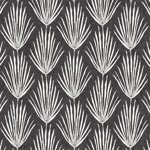 Palm Parade Relief Graphite Fabric