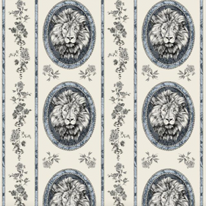 Lion Toile Pebble Fabric