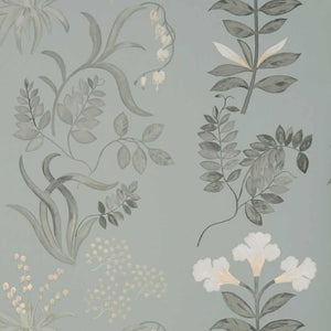 Botanical Stripe Pewter Wallpaper