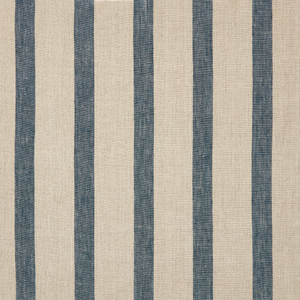 Bold Stripe Prussian Blue Natural Fabric