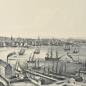 View of Boston Harbor 1848 Floor to Ceiling Wallpaper