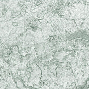 Georgian London Map Dark Green Wallpaper