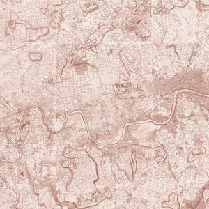 Georgian London Map Red Wallpaper